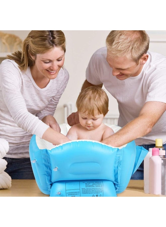 حوض استحمام قابل للنفخ مضاد للانزلاق للاطفال  الرضع ناعم قابل للطي حوض استحمام للسفر، حوض استحمام هوائي مقاس كبير (لعمر 0-3 سنوات) - Image 3